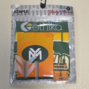 Ethika Green and Orange Logo Athletic Boxer Briefs